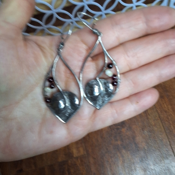 Vintage Sterling leaves earrings‎ - Picture 3 of 10